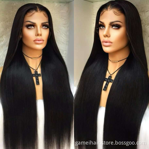 GMwigs 180% Density Human Lace Front Wigs 12A Grade Silky Straight Pre Plucked 13x4 4x4 Transparent Frontal Raw Indian Hair Wig